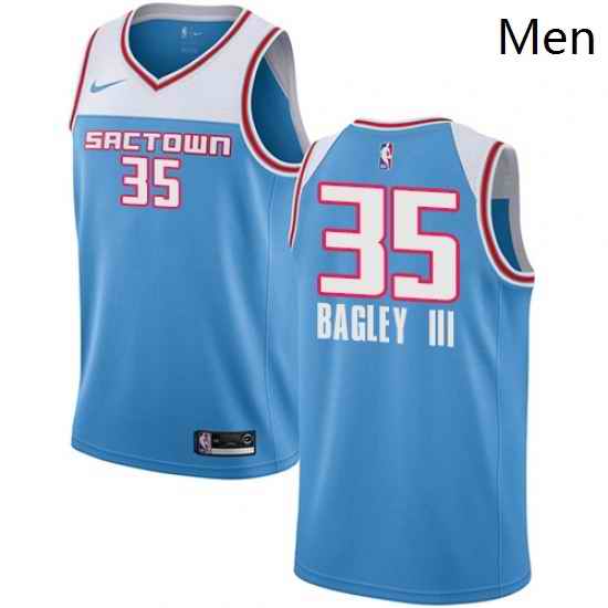 Mens Nike Sacramento Kings 35 Marvin Bagley III Swingman Blue NBA Jersey 2018 19 City Edition